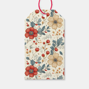 Vintage Christmas Floral with Holly & Red Berries  Gift Tags