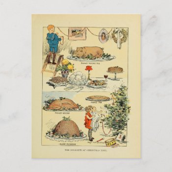 Vintage Christmas Foods From Antique Cookbook Postcard by SayWhatYouLike at Zazzle