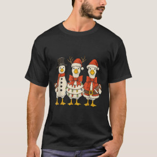 Vintage Christmas Football Goose Merry Christmas F T-Shirt