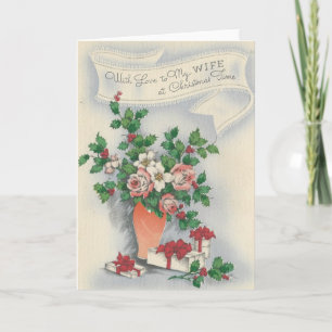 Vintage Christmas For My Wife Holiday Card