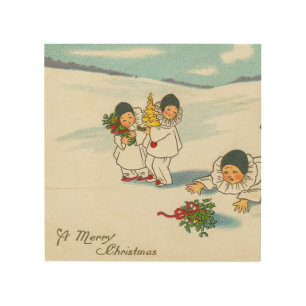Vintage Christmas funny Holiday Wood Wall Art