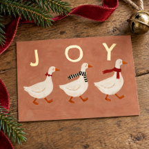 Vintage Christmas Geese Whimsical Folk Art Holiday