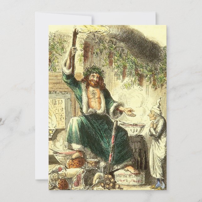 Vintage Christmas, Ghost of Christmas Present Holiday Card (Front)