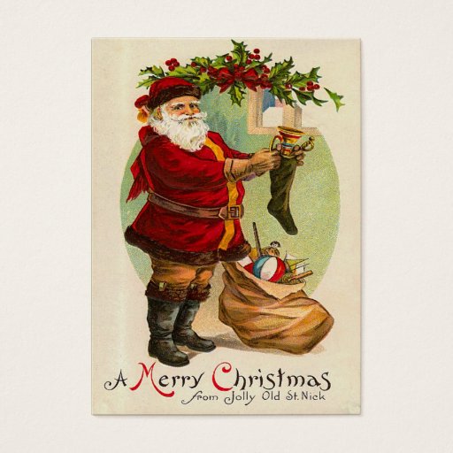Customizable Vintage Christmas Gift Tags Business Cards