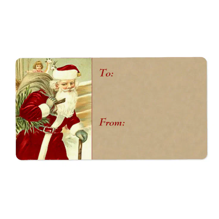 Vintage Christmas Gift Tags - Large | Zazzle