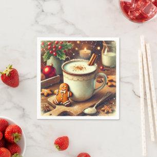 Vintage Christmas Gingerbread Hot Milk Decoupage Napkins