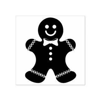 Vintage Christmas Gingerbread Man Cookie Rubber Stamp