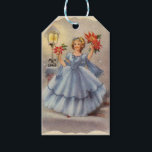 Vintage Christmas Girl In Blue Dress Gift Tags<br><div class="desc">Vintage Christmas Girl In Blue Dress</div>