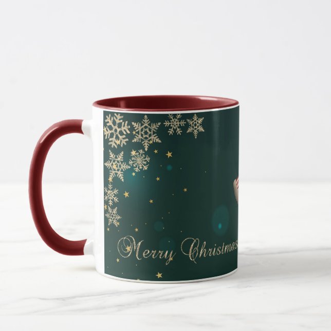 Vintage Christmas Girl, Snowflakes  Mug (Left)