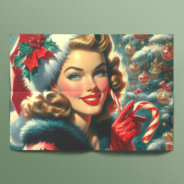 Vintage Christmas Girl Tissue Paper (Creator Uploaded)