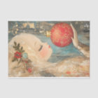 Vintage Christmas Girl with Red Ornament Decoupage