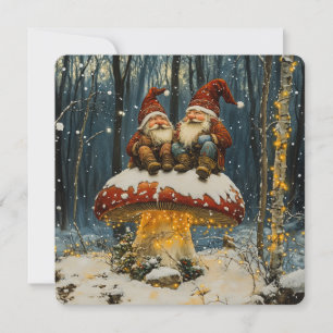 Vintage Christmas "Gnome for the Holidays" Holiday Card