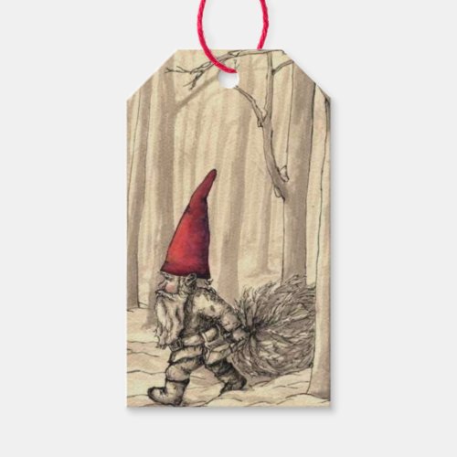 Vintage Christmas Gnome Holiday Gift Tags