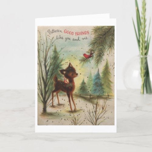 Vintage Christmas _ Good Friends Like You  Me Holiday Card