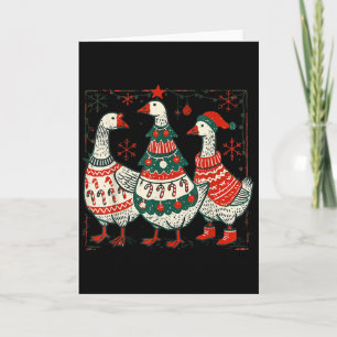 Vintage Christmas Goose Santa Funny Duck Xmas Card