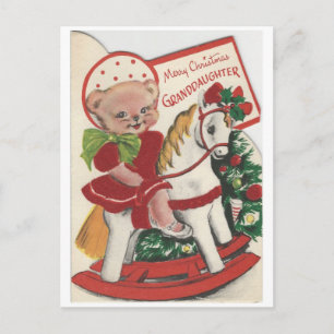 Vintage Christmas Granddaughter Card