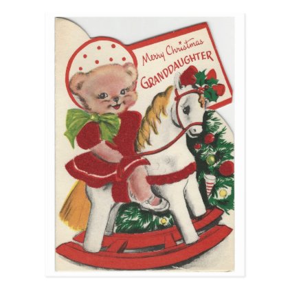 Vintage Christmas Granddaughter Card