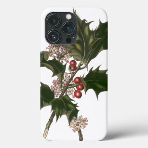 Vintage Christmas, Green Holly Plant with Berries iPhone 13 Pro Case