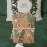Vintage Christmas Green  Pine Tree Pattern   Wrapping Paper Sheets<br><div class="desc">Vintage Christmas Green  Pine Tree Pattern</div>