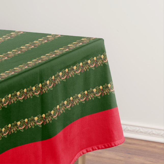 Vintage christmas green Tablecloth (In Situ)
