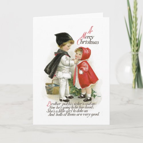 Vintage Christmas Greeting Card Traditional Card