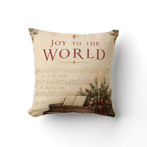 Vintage Christmas Greeting , Classical Music style Throw Pillow