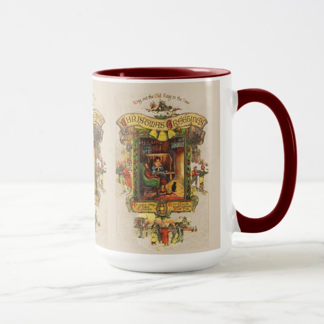 Vintage Christmas Greeting Mug (Right)