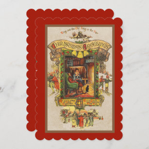 Vintage Christmas Greeting Party Invitation