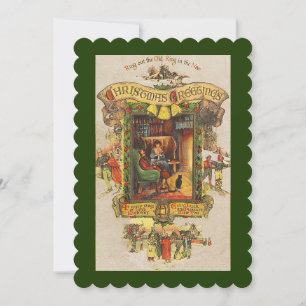 Vintage Christmas Greeting Party Invitation
