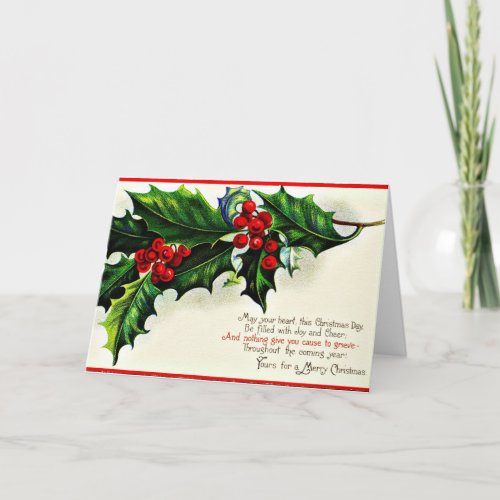 Vintage Christmas Greetings Holiday Card