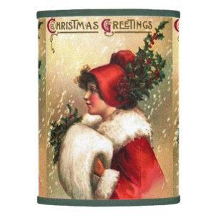 Vintage Christmas Greetings Lamp Shade