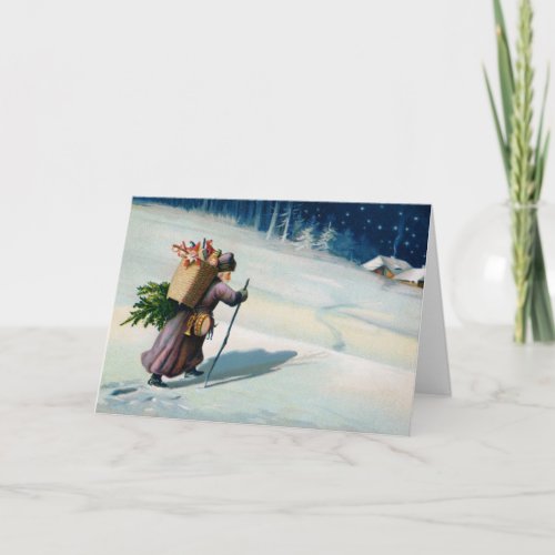 Vintage Christmas Greetings Missing you Holiday Card