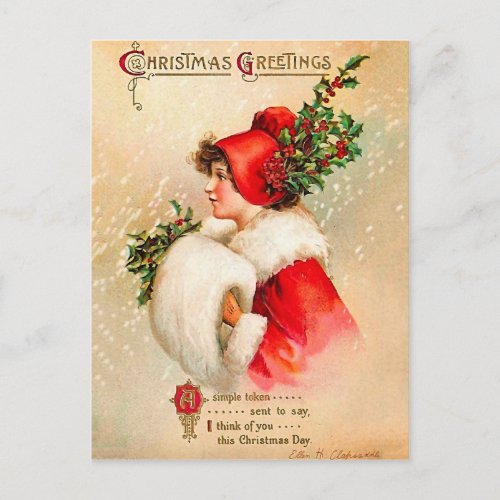 Vintage Christmas Greetings Postcard