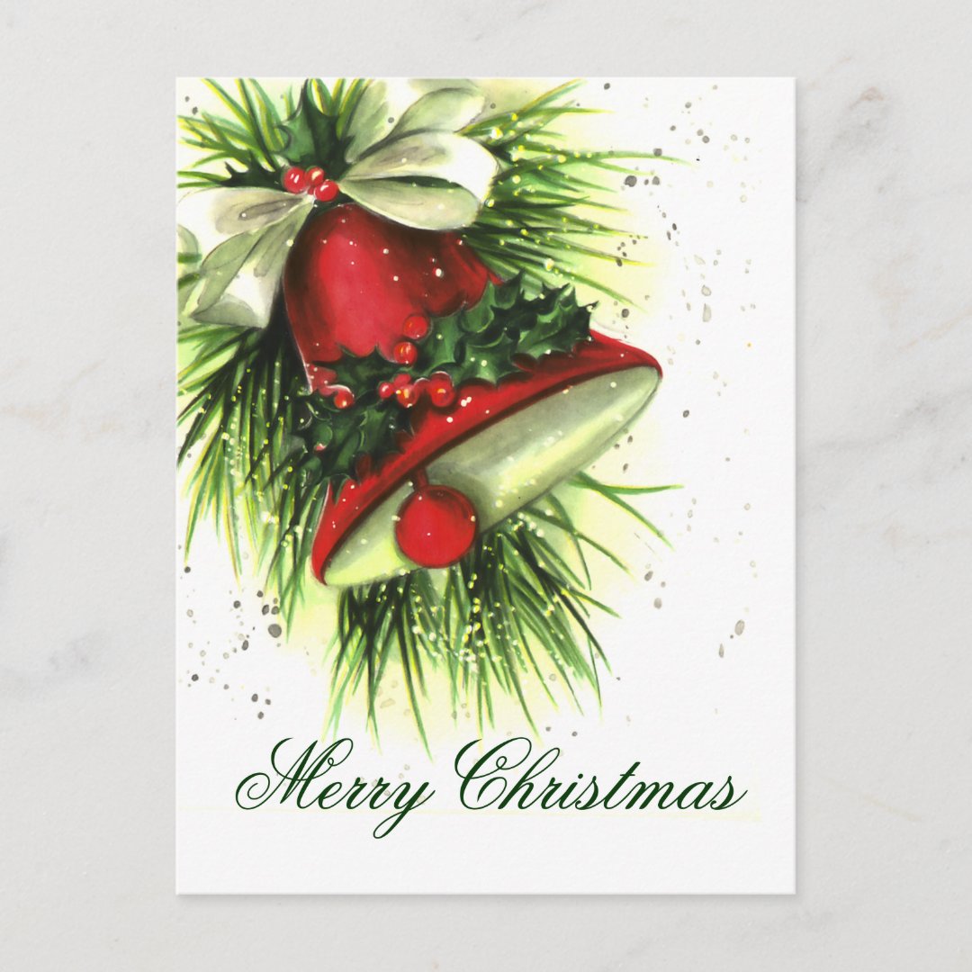 Vintage Christmas Greetings Postcard | Zazzle