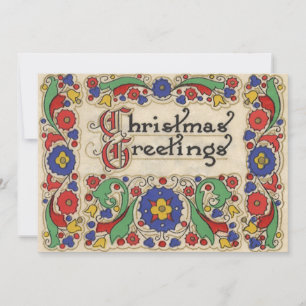 Vintage Christmas Greetings with Border Invitation
