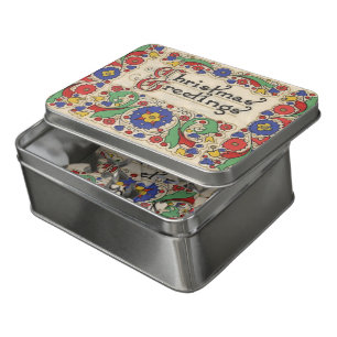 Vintage Christmas Greetings with Decorative Border Jigsaw Puzzle