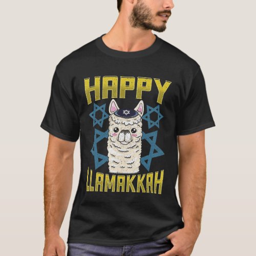 Vintage Christmas Hanukkah Jewish Llama Happy Lla T-Shirt