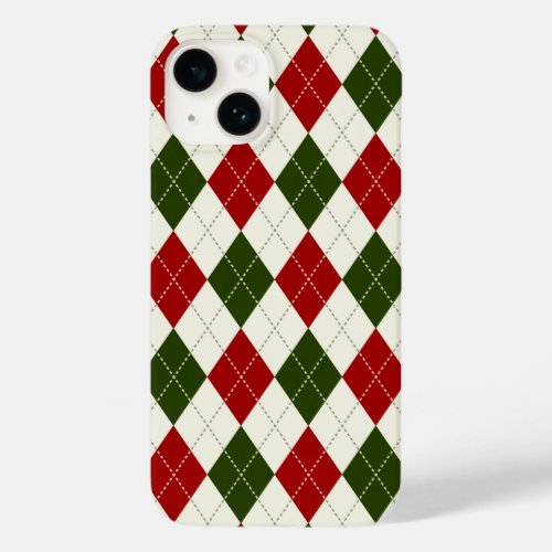 Vintage Christmas Harlequin Plaid  Phone Case