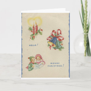 Vintage Christmas "Hello" Holiday Card