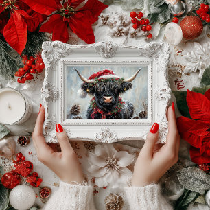 Vintage Christmas Highland Cow Decoupage Tissue Paper