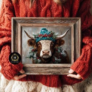 Vintage Christmas Highland Cow Decoupage Tissue Paper