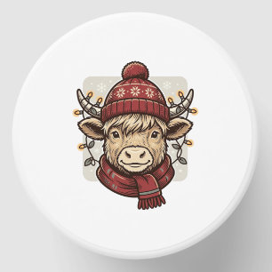Vintage Christmas Highland Cow Vector Shirt Design Mini Candle Favors