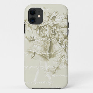 Vintage Christmas holiday bells neutral iPhone 11 Case