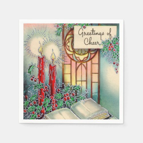 Vintage Christmas Holiday Church party napkins