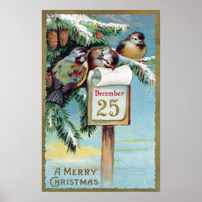 Vintage Christmas Holiday desor poster (Front)