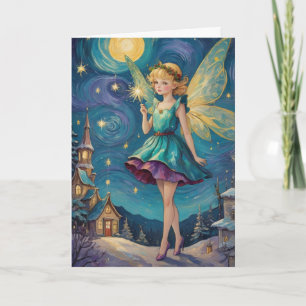 Vintage Christmas Holiday Fairy Customizable Card