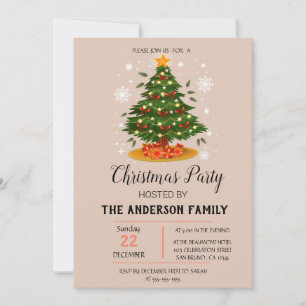 Vintage Christmas Holiday Invitation