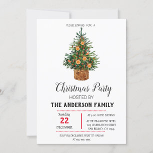 Vintage Christmas Holiday Invitation