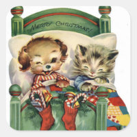 Vintage Christmas Holiday pet sticker