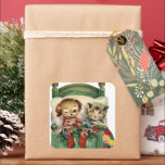Vintage Christmas Holiday pet sticker<br><div class="desc">design at www.theclipartcorner.com</div>